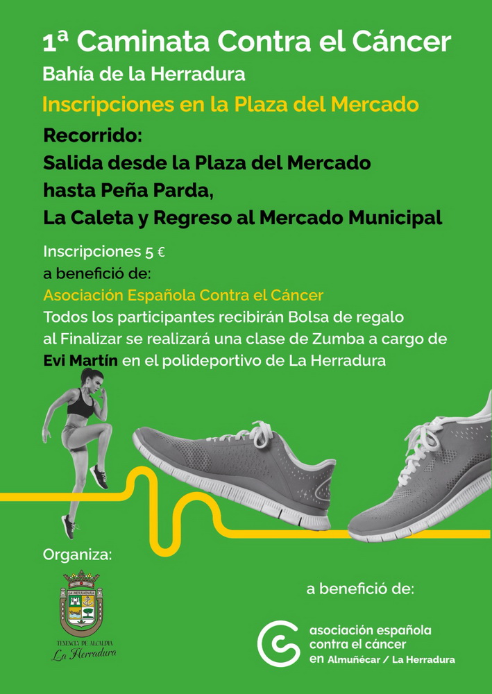 Este domingo participa en la Caminata Solidaria por La Herradura a beneficio de la AECC.